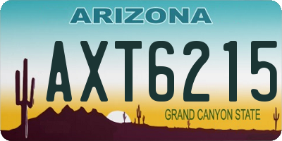 AZ license plate AXT6215
