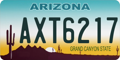 AZ license plate AXT6217