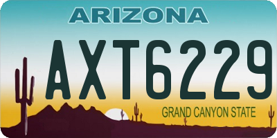 AZ license plate AXT6229