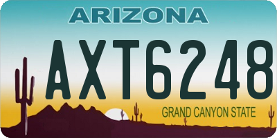 AZ license plate AXT6248