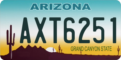 AZ license plate AXT6251