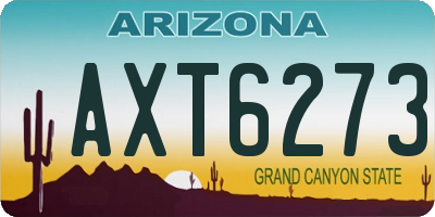 AZ license plate AXT6273