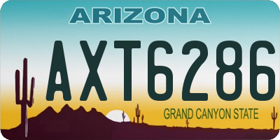 AZ license plate AXT6286