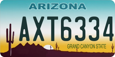 AZ license plate AXT6334