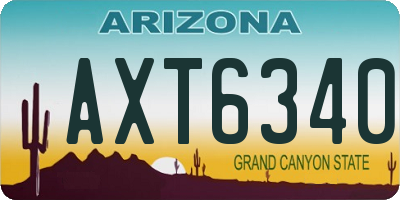 AZ license plate AXT6340
