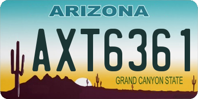 AZ license plate AXT6361