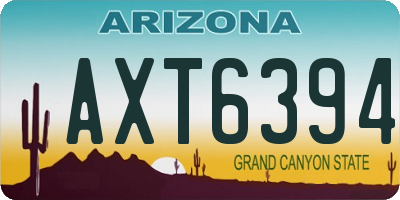 AZ license plate AXT6394