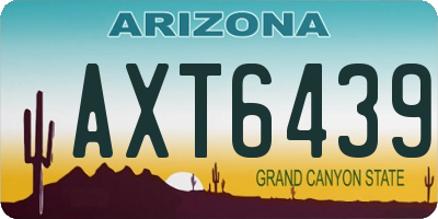 AZ license plate AXT6439