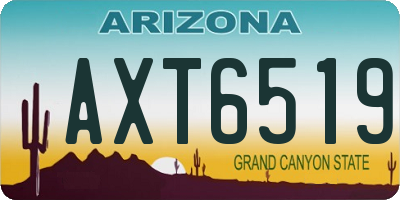 AZ license plate AXT6519
