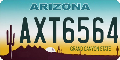 AZ license plate AXT6564