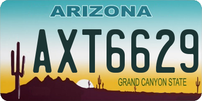 AZ license plate AXT6629