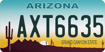 AZ license plate AXT6635