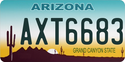 AZ license plate AXT6683