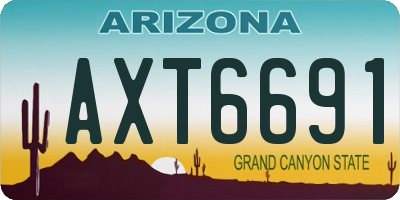 AZ license plate AXT6691