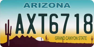 AZ license plate AXT6718