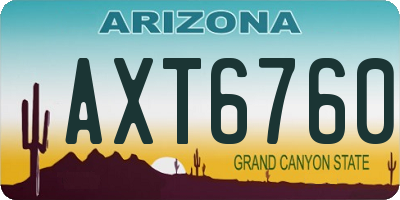 AZ license plate AXT6760
