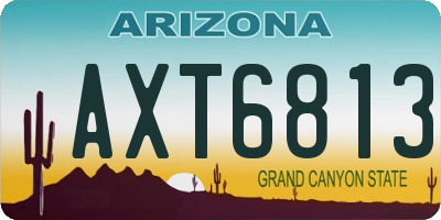 AZ license plate AXT6813