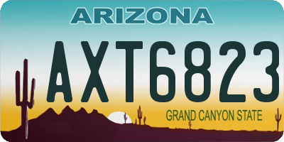 AZ license plate AXT6823