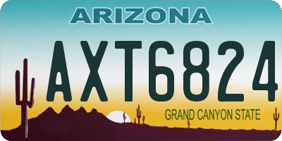 AZ license plate AXT6824