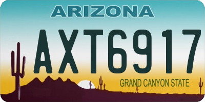 AZ license plate AXT6917