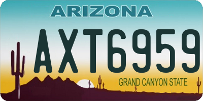 AZ license plate AXT6959