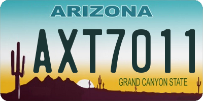 AZ license plate AXT7011