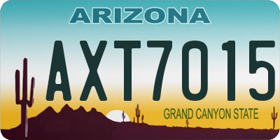 AZ license plate AXT7015
