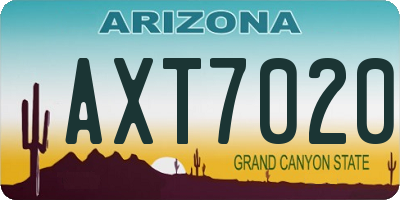 AZ license plate AXT7020