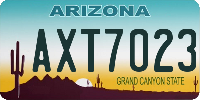 AZ license plate AXT7023