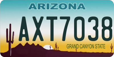 AZ license plate AXT7038