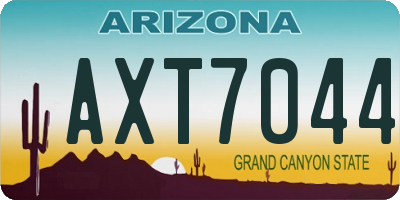 AZ license plate AXT7044