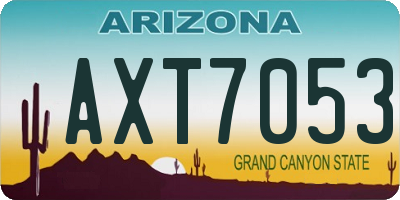 AZ license plate AXT7053