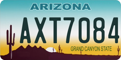 AZ license plate AXT7084