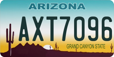 AZ license plate AXT7096