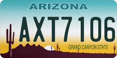 AZ license plate AXT7106