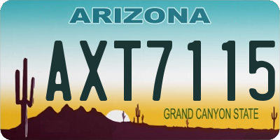 AZ license plate AXT7115
