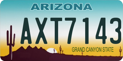 AZ license plate AXT7143