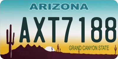 AZ license plate AXT7188