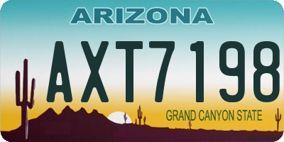 AZ license plate AXT7198