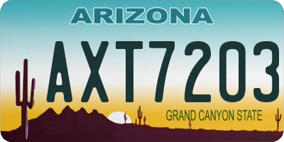 AZ license plate AXT7203