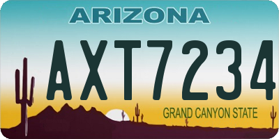 AZ license plate AXT7234