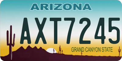 AZ license plate AXT7245