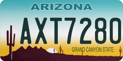 AZ license plate AXT7280