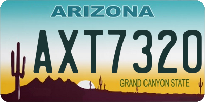 AZ license plate AXT7320