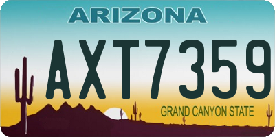 AZ license plate AXT7359