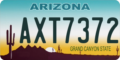 AZ license plate AXT7372