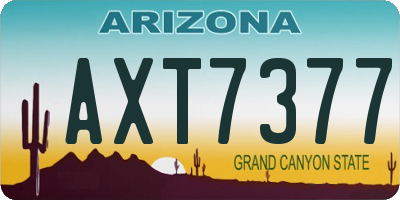AZ license plate AXT7377