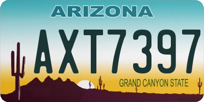 AZ license plate AXT7397