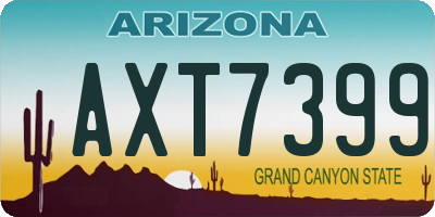 AZ license plate AXT7399