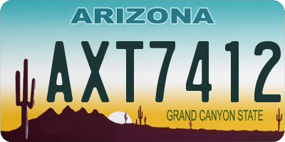 AZ license plate AXT7412